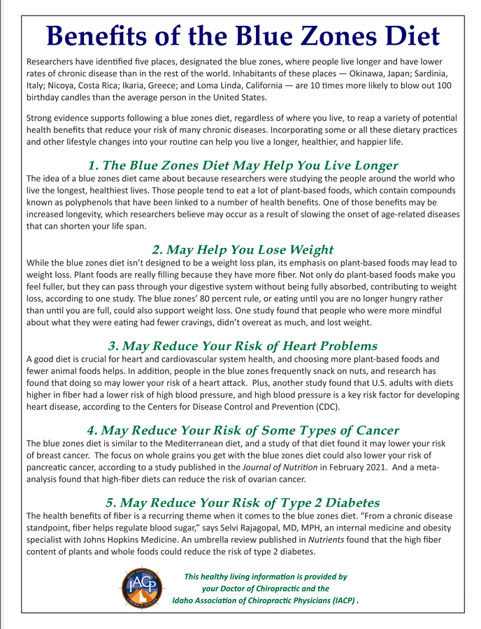 Benefits of the Blue Zone Diet
