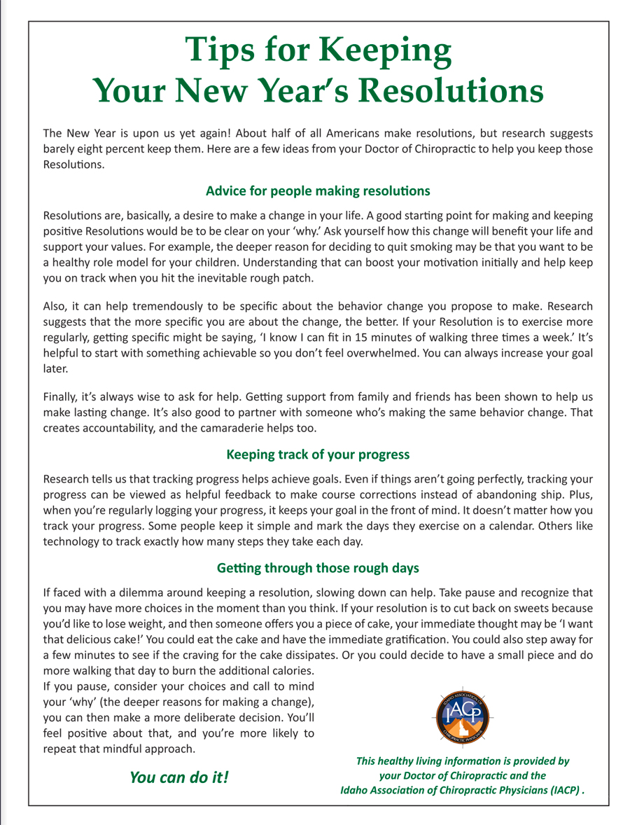 Tips for keeping your New Year's Resolutions