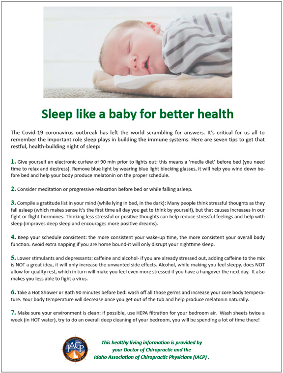Sleep like a baby for better health